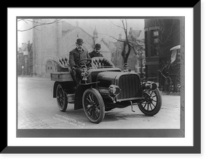 Historic Framed Print, Chilean Minister and Secretary [posed in open automobile, Washington, D.C.],  17-7/8" x 21-7/8"