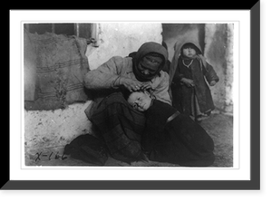 Every home has its own disinfecting plant. Refugees at Lescowatz, Serbia, Vintage Wall Art