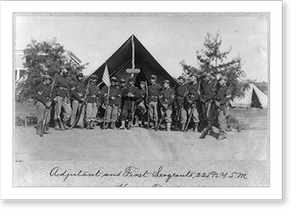 Antique Photo Print - Virginia - Adjutant and First Sergeants