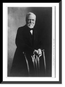 Andrew Carnegie, three-quarter length portrait, standing behind chair, facing front Classic, Vintage Wall Art