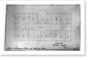 Historic Architecture - White House - Plan of the second floor