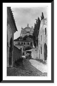 Historic Framed Print, Italian front - A.R.C. ambulance in a ruined town,  17-7/8" x 21-7/8"