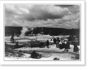 Antique Scenic Print - Yellowstone - Upper Geyser Basin, Park, Wyoming