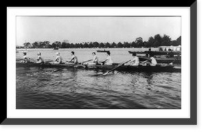 An eight-oared shell boat and crew. race between Harvard University and Cambridge (England) University, Cambridge, Mass, Antique Wall Art