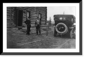 Mr. Wheeler and Frank G. Carpenter outside Takeena roadhouse on Overland Trail to Dawson, White Horse, Alaska, Historic Print