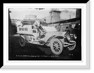 Historic Framed Print, New York - Paris race - G.B. St. Chaffray, Dedion car,  17-7/8" x 21-7/8"