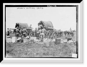 Historic Framed Print, Unloading supplies, N.Y.N.G.,  17-7/8" x 21-7/8"