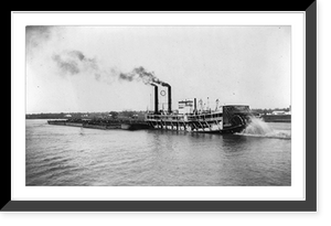 Historic Framed Print, Mississippi River views: Str. J.B. Williams returning with empty coal boats, 1898,  17-7/8" x 21-7/8"