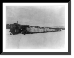 Historic Framed Print, Caterpillar hauling freight on the lake in spring to the Yukon,  17-7/8" x 21-7/8"