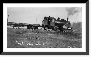 Historic Framed Print, First locomotive of U.S. Railroad,  17-7/8" x 21-7/8"