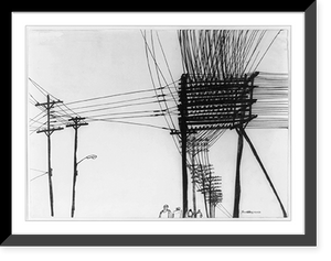 Historic Framed Print, Power lines,  17-7/8" x 21-7/8"