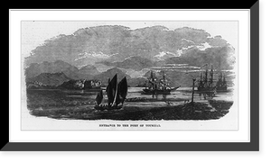 Historic Framed Print, [French naval expedition to the Indo-Chinese archipelago: Entrance to the port of Toumhai],  17-7/8" x 21-7/8"