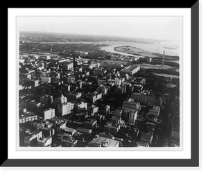 Aerial views of Washington, D.C.: Looking south over downtown area, with the Washington Monument in right background Classic, Historic Print