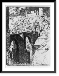 Historic Framed Print, Castle of San Cervantes, Toledo, [Spain(?)],  17-7/8" x 21-7/8"