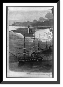 Commodore Farragut's squadron and Captain Porter's mortar fleet entering the Mississippi River Classic, Vintage Print