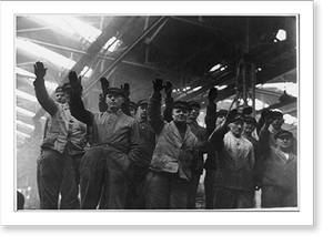 Vintage Industrial - Workers saluting and listening to Göring's speech