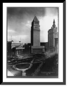 Federal Court & Supreme Court Buildings, Foley Square, New York City, Vintage Poster