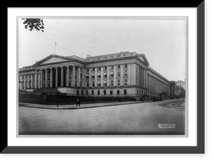 Historic Framed Print, D.C., Washington, Treasury Building, 1910, exterior,  17-7/8" x 21-7/8"