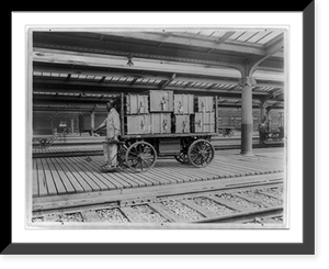 Union Station, Washington, D.C.: Electric baggage truck operated by baggage porter, Vintage Poster
