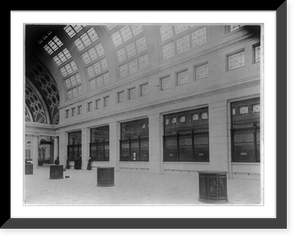 Union Station, Washington, D.C.: interior of ticket lobby. Shows grilles around heat outlets, clerestory and ceiling lights. Partial view of main waiting room on extreme left Vintage Wall Art Pri