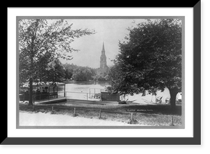 Historic Framed Print, Public Gardens, Boston, Massachusetts,  17-7/8" x 21-7/8"