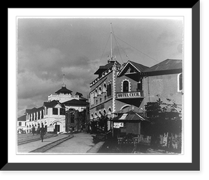 Historic Framed Print, Street scene, Mombasa, Kenya,  17-7/8" x 21-7/8"