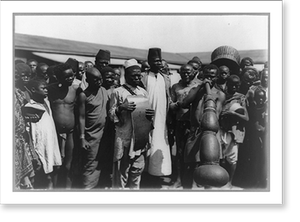 Antique Photo Print - Large group of people gathered around some men