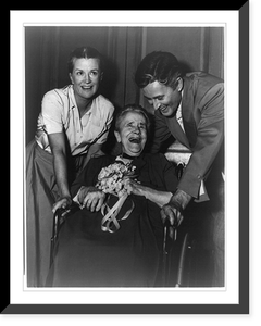 Mrs. Edward Alexander MacDowell seated in wheelchair with a man and a woman standing alongside her Classic, Historic Reproduction