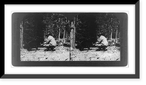 Antique Scenic Print - Wyoming - President Harding feeds Max the bear
