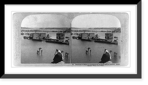 Historic Framed Print, Panorama of Phil&aelig; as inundated by the great dam at Assouan [i.e., Aswan], Egypt,  17-7/8" x 21-7/8"