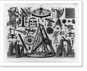 Black & White Photo - Composite of astronomy equipment
