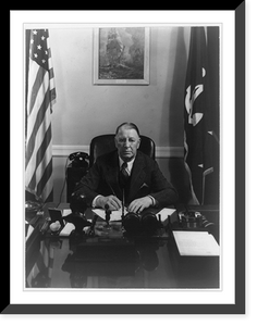 Secretary of the Navy Frank Knox, half-length portrait, seated behind desk, facing front; with pen in hand, Antique Wall Art