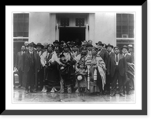 Historic Framed Print, [Group of Osage Indians posed outside the White House],  17-7/8" x 21-7/8"