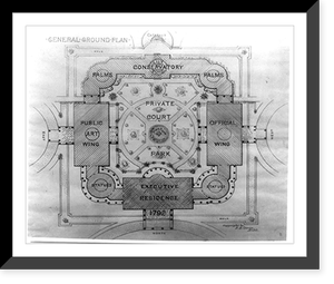 Alterations to the Executive Mansion, for Mrs. Benjamin Harrison, Pennsylvania Avenue, N.W., Washington, D.C. General ground plan, Vintage Wall Art