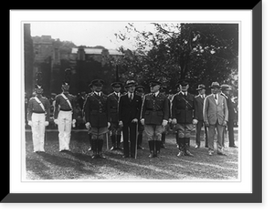 Historic Framed Print, Mayor Walker and party of city officials inspect West Point Cadet Corps,  17-7/8" x 21-7/8"