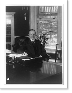 Antique Portrait - Calvin Coolidge, half-length portrait