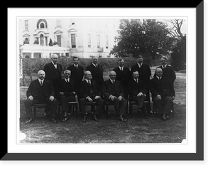 President Warren G. Harding and his cabinet posed on the White House Lawn, Vintage Print
