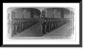 The last of the Spanish army in Havana, Cuba (under the palace colonnade), Vintage Print