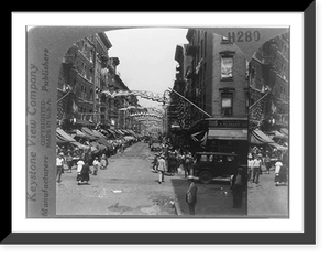 Historic Framed Print, Street peddlers' carts on Elizabeth Street, New York, N.Y.,  17-7/8" x 21-7/8"