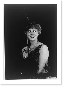 Vintage Photo Print - Woman with eyes crossed wearing elaborate