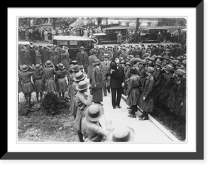 Calvin Coolidge walking between group of Girl Scouts outside the White House Classic, Vintage Print