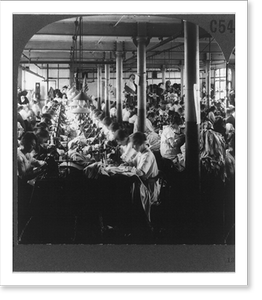 Antique Architecture - Interior of a woolen factory, Leicester, England