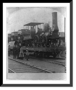 Historic Framed Print, The first engine and train in America,  17-7/8" x 21-7/8"