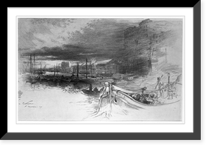A port on the Rhine. docks of Mannheim.A. Castaigne. Classic, Historic Reproduction
