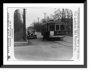 Stopping for a trolley car loading and unloading.Keystone View Co. Classic, Vintage Wall Art