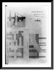 United States Capitol (Washington, D.C.). North wing. West end. Stairs to cellar. Sections.M.C. Meigs, Capt. of engineers; Tho. U. Walter, Archt. ex. U.S.C, Vintage Print