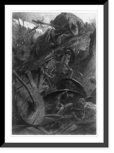 Historic Framed Print, [The battle with the carts in the Thracian pass, the modern Shipka Pass].A. Castaigne.,  17-7/8" x 21-7/8"