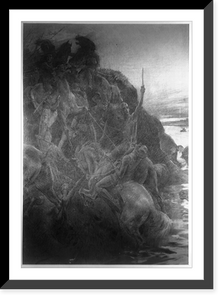 The fierce struggle of Alexander's cavalry, led by himself, at the ford of the Granicus.A. Castaigne. Classic, Historic Print