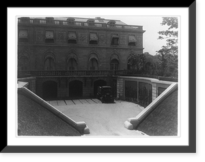 Historic Framed Print, [Hamilton Rice Home in Newport, Rhode Island, exterior view showing garage entrance],  17-7/8" x 21-7/8"