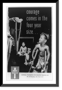Historic Framed Print, Courage comes in the four year size,  17-7/8" x 21-7/8"